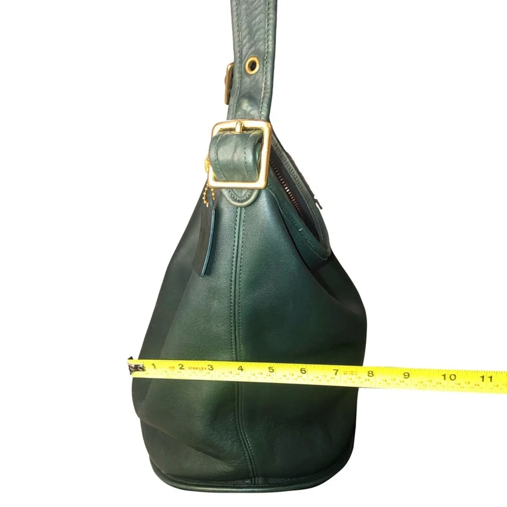 COACH Bottle Green Glove Tanned Leather Duffle Sac XL Bucket Bag 9085 USA COA
